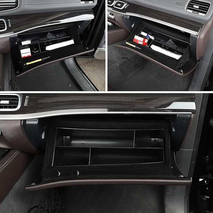 Glove Box Organizer Compatible with Mercedes-Benz GLE 350 40 53 63 W167 C167 GLS 450 63 X167 2020-2024 Center Console Glove Box Insert Box Storage Organizer Tray