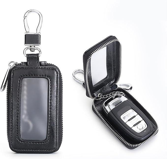 vvag Premium Car Key Fob Case Genuine Leather Car Smart Key fob Holder Car Remote Keychain Bag Universal