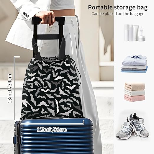 Car Trash Bag Large Hanging Can for Back of Seat, Cute Waterproof Car Garbage Bag for Vehicle, Travelling, Outdoor Cute Grey Black Bats