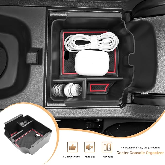 YEE PIN Integra Tray Red for 2023 2024 2025 2026 Acura Integra Center Console Organizer Console Storage Insert Tray Integra Arm Rest Organizer for Acura Integra Accessories