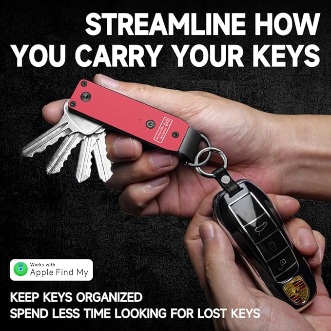 Key Organizer Men's Keychains with Smart Tracker, Key Finder, Compact Key Holder -Minimalist Key Case Metal Car Key Chain