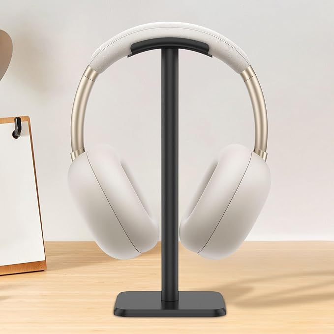 Headphone Stand, Detachable Headphone Holder, Universal Gaming Headset Holder, Space Saving Headset Stand for Desk, Headphone Holder Stand for Most Wired and Wireless Headphones (Black)