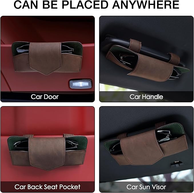 COOLYOUTH Sunglass Holder for Car Visor Car Sunglass Holder Glasses Holder with Clip Car Accessories for Women Men