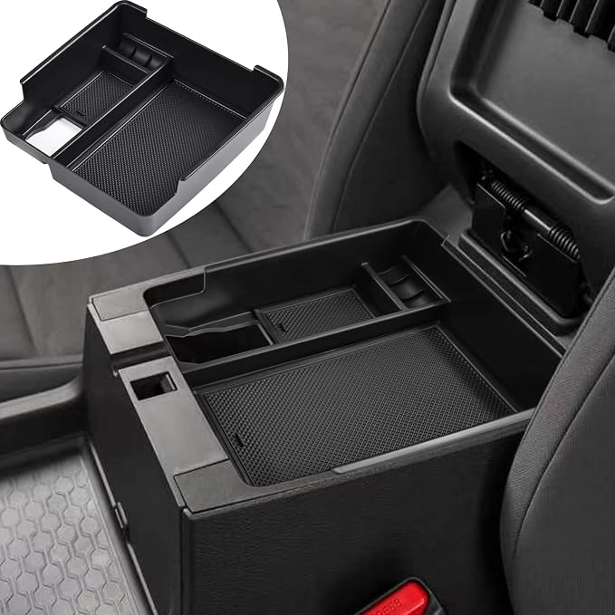 TACORBO Center Console Organizer for Nissan Frontier 2022-2026, Black | Pickup Truck Armrest Secondary Storage Box, ABS Insert, Glove Box Tray, Black Trim