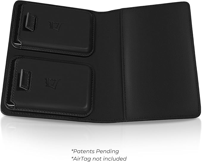 Kings Loot Passport Holder Wallet – RFID Blocking Leather Travel Wallet with Built-in Airtag Holder – Holds 1-6 Cards & Passport – Easy Pull Tab – Slim & Stylish Wallets (Midnight Black)