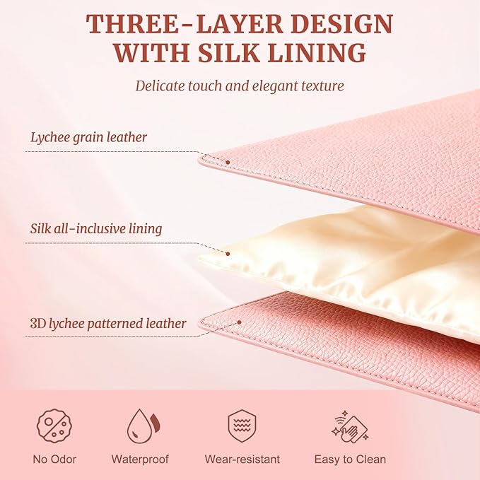 Makeup Bag Vanity Case for Women Leather Cosmetic Bag Makeup Organizer Case Portable Travel Toiletry Bag With Removable Compartments and Handle - Pink