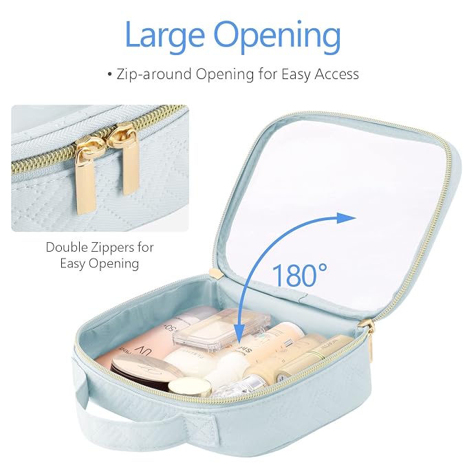 PACKISM TSA Approved Toiletry Bag 3 Medium, 3-1-1 Compliant Clear Makeup Bag with Handle, Quart Size Toiletry Bags Fit Carrv-on Travel Essentials, Water Resistant PVC, Grayish Blue, Rose Pink, Yellow
