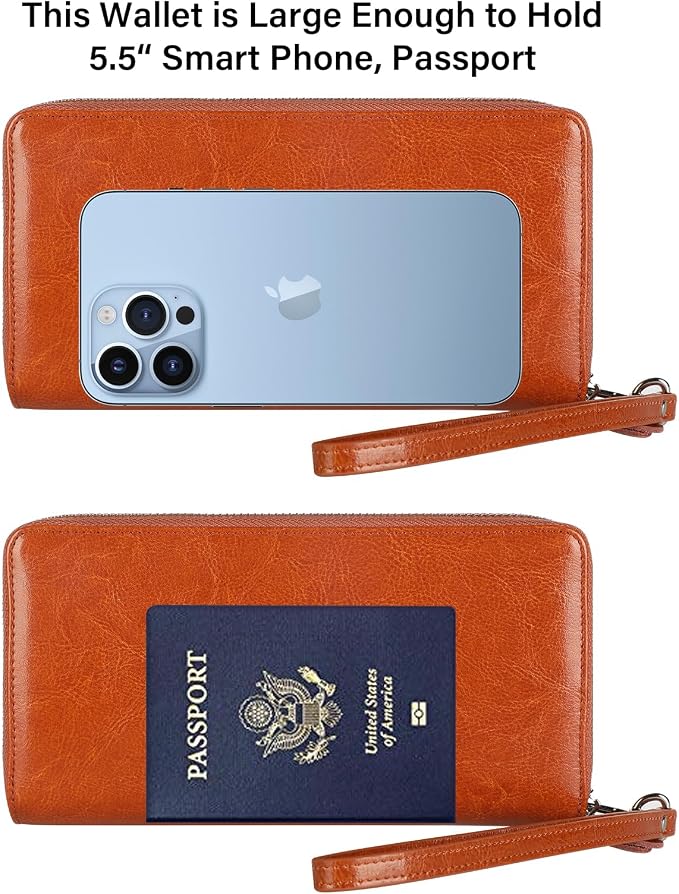Lavemi Small Compact Women Wallet RFID Blocking Genuine Leather Bifold Purse with ID Windows