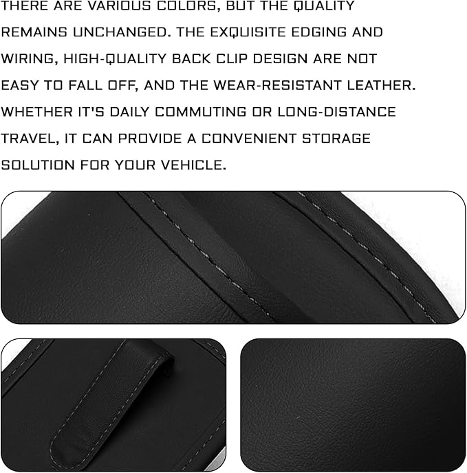 2 PCS Leather Car Door Cup Holder, Clip On Backseat & Side Door Beverage Organizer, Waterproof Scratch-Resistant Multifunctional Storage for Cup Phone Change, Universal for Cars Trucks (Black)