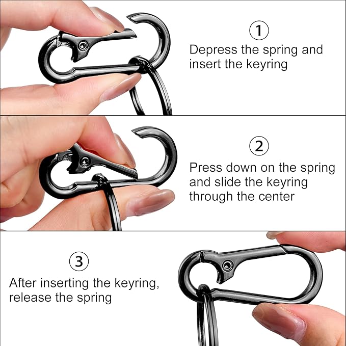 Metal Keychains for Women Men, Key Chain Ring Clip Holder Organizer for Home Car, Cut Keyring Accessories