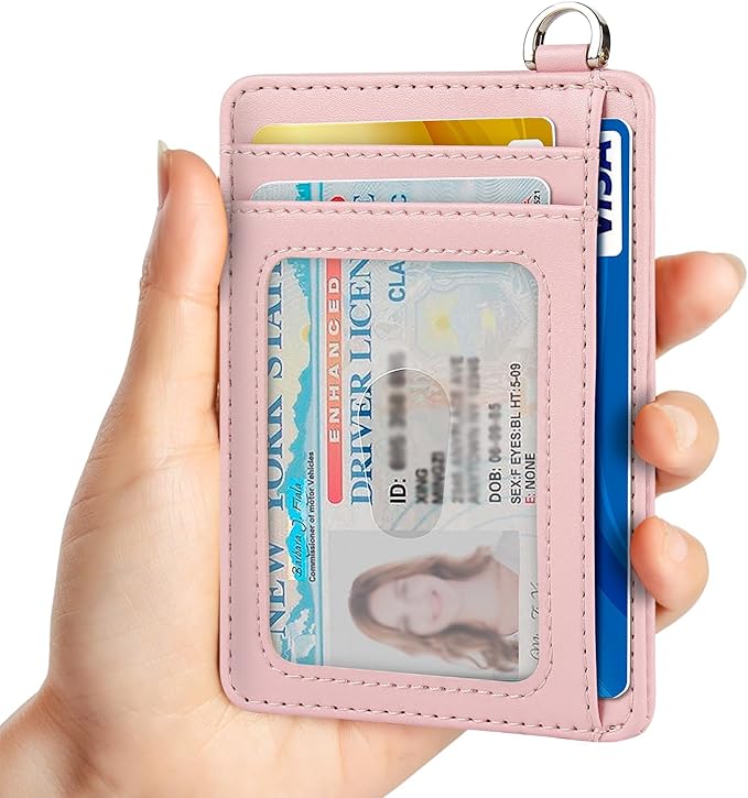EcoVision Slim Minimalist Front Pocket Wallet, RFID Blocking Credit Card Holder Wallet with Detachable D-Shackle for Men Women