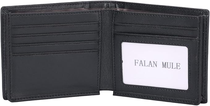 FALAN MULE Wallet for Men Genuine Leather RFID Blocking Credit Card Holder for Men