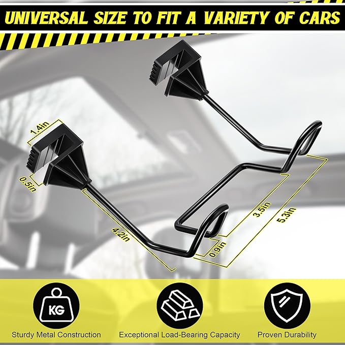 1 Pack Dual Hook Hard Hat Holder for Truck, Heavy-Duty Metal Hard Hat Buddy, Adjustable HardHats Hanger for Vehicle Headrest Essential Accessories