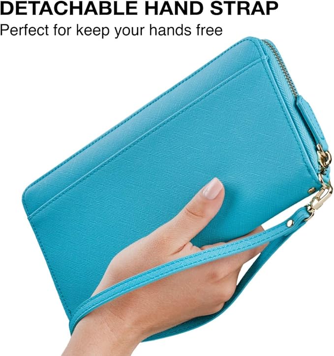 Travel Document Organizer - RFID Passport Wallet Case Family Holder Id Wristlet
