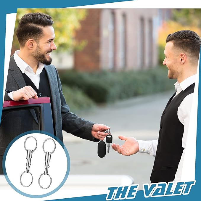 Yinkin 30 Pack Quick Release Keychain Detachable Pull Apart Key Rings Spring Split Snap Lock Holder Key Accessory