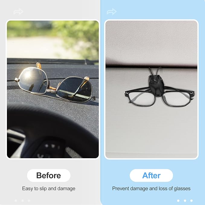 Frienda 10 Pieces Auto Car Vehicle Sun Visor Clip Holder for Sunglasses Glasses Holder Hanger Eyeglasses Mount Ticket Card Clip Car Accessories(Black)
