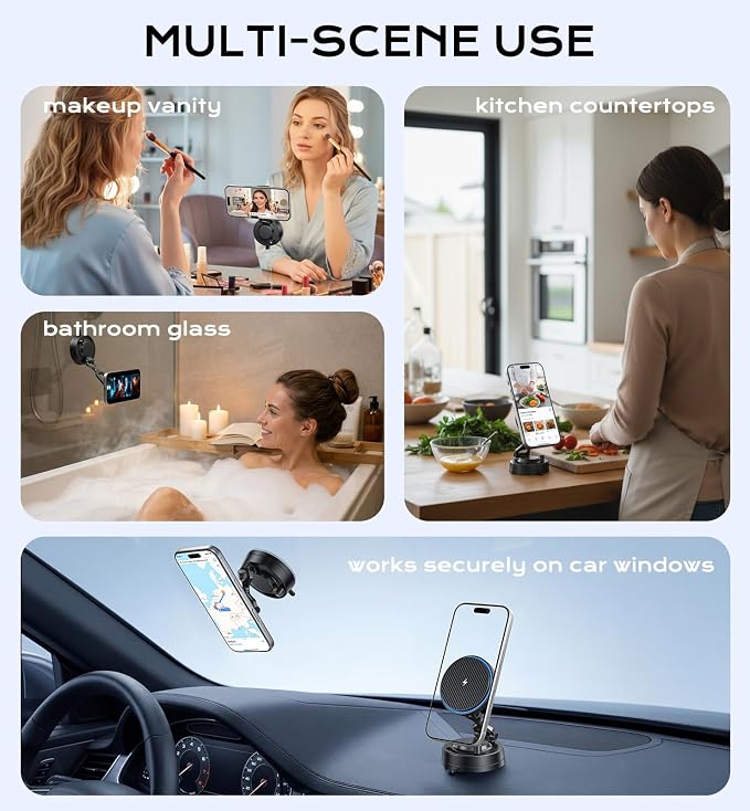 OANDYS for Mag-Safe Car Mount Charger 15W Fast Wireless Charging Magnetic Car Phone Holder, 82+LBS Strongest Suction, 3200gf Strongest Magnetic,360°Rotatable Stand for iPhone 17-12 Pro Max Plus Air