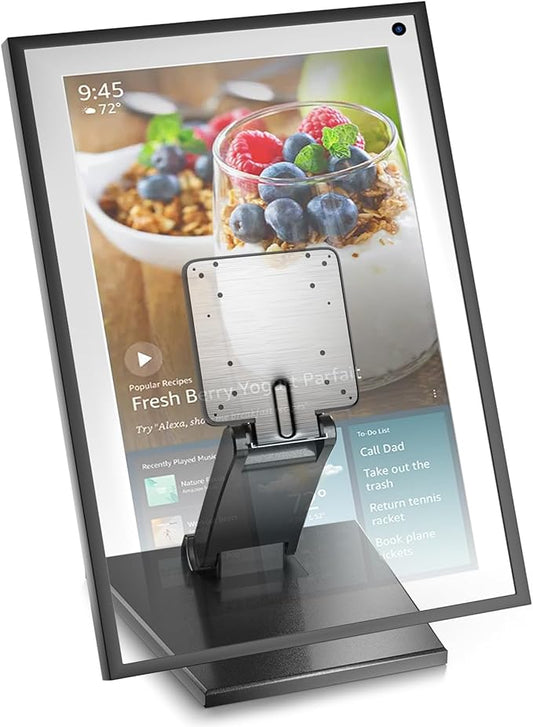 WEARSON Mount Stand for Amazon Alexa Echo Show 15 (1st, 2nd Gen), Tilt, and Rotate Stand Made for Amazon Echo Show 15 Vesa Monitor Stand Adjustable Echo Show 15 Mount, Vesa 75*75 100*100 Black