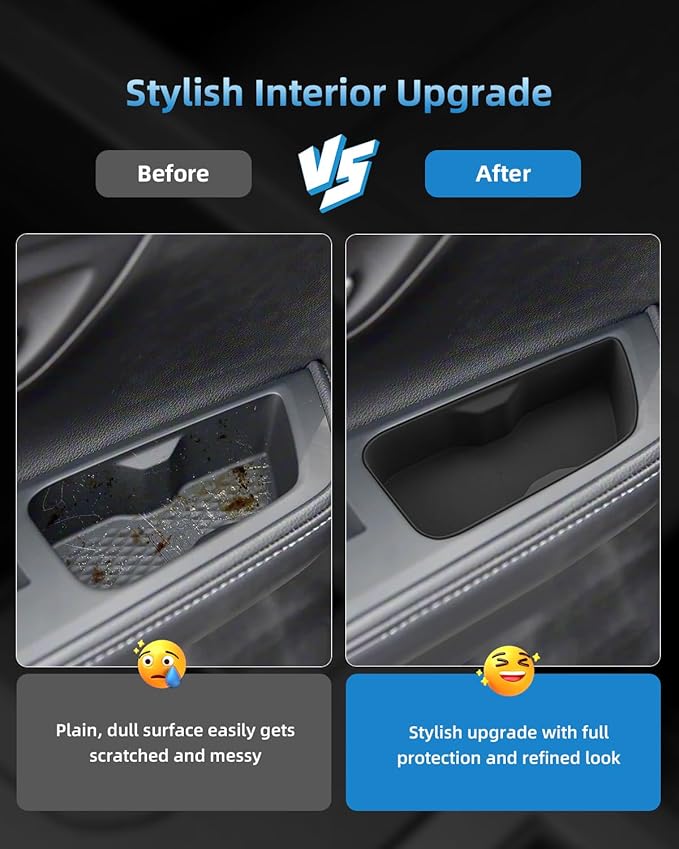 2 Pack Door Side Storage Box for Toyota Grand Highlander 2024 2025 2026, Silicone Door Handle Organizer, 2025 2026 Toyota Grand Highlander hybird Accessories