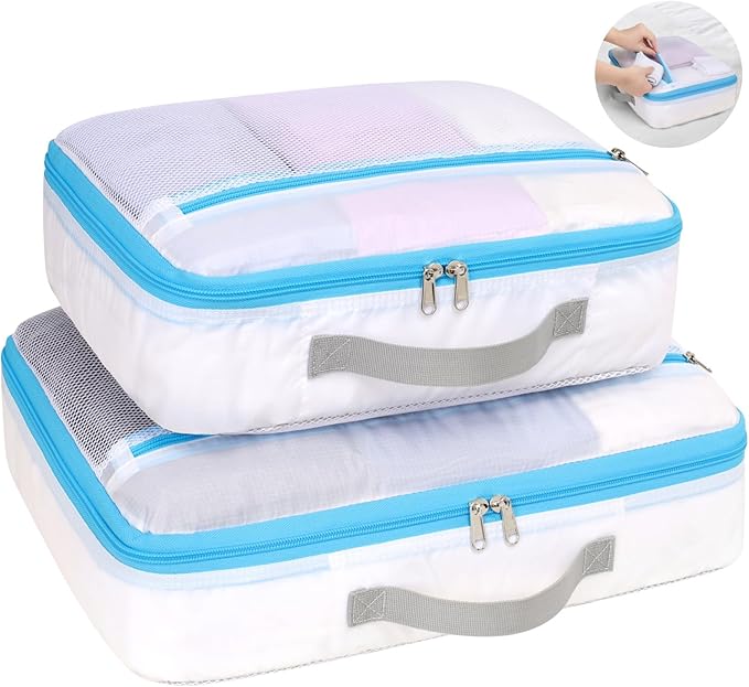 Cambond Mesh Packing Cubes for Travel Women - Lightweight Travel Bags Luggage Packing Organizer Travel Cubes for Suitcase with Handle