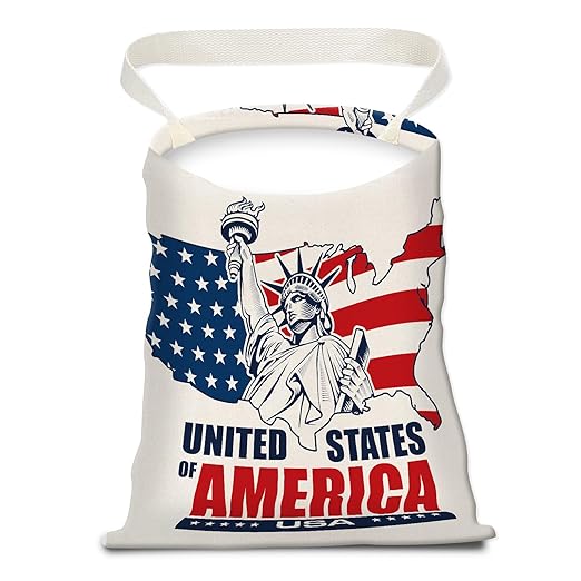 Car Trash Can, Seat Back Hanging Car Trash Bag, Cute Canvas Car Garbage Bag, Essential Car Trash Bin Car Organizers USA Mapping