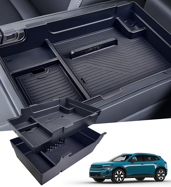 Double Layer Center Console Organizer Tray Storage Box for Honda Prologue EV/Acura ZDX 2026 2025 2024, Interior Accessories Armrest Insert Tray Storage Box for 2024-2026 Prologue EV/ZDX, Black