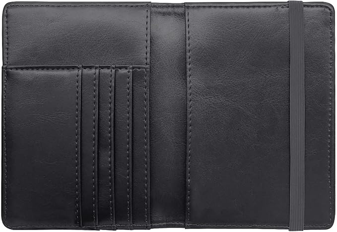 Passport Holder Cover RFID Blocking Slim Minimalism Travel Wallet Carbon Fibre Card Organizer,Black