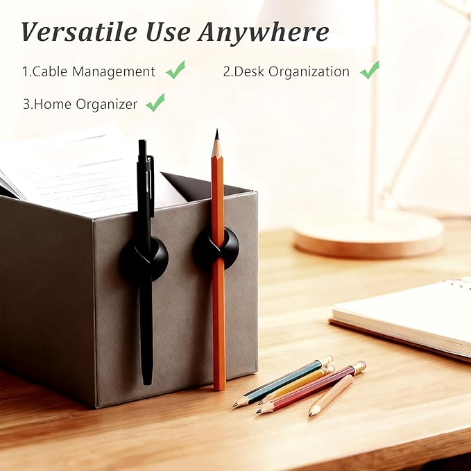 20-Pack Adhesive Cable Clips – Simple Wire Organizer Holders for Desk, Car, Home, and Office Cord Management