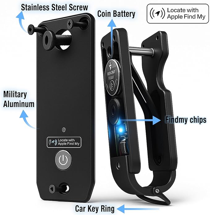 Richboyz Air Keychain for Outdoor Enthusiasts: Lightweight Aluminum GPS Tracker Key Holder for Men & Women