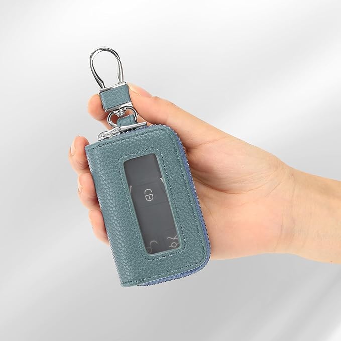 SENDEFN Universal Car Key Fob Case Leather Smart Remote Keychain Protector Holder