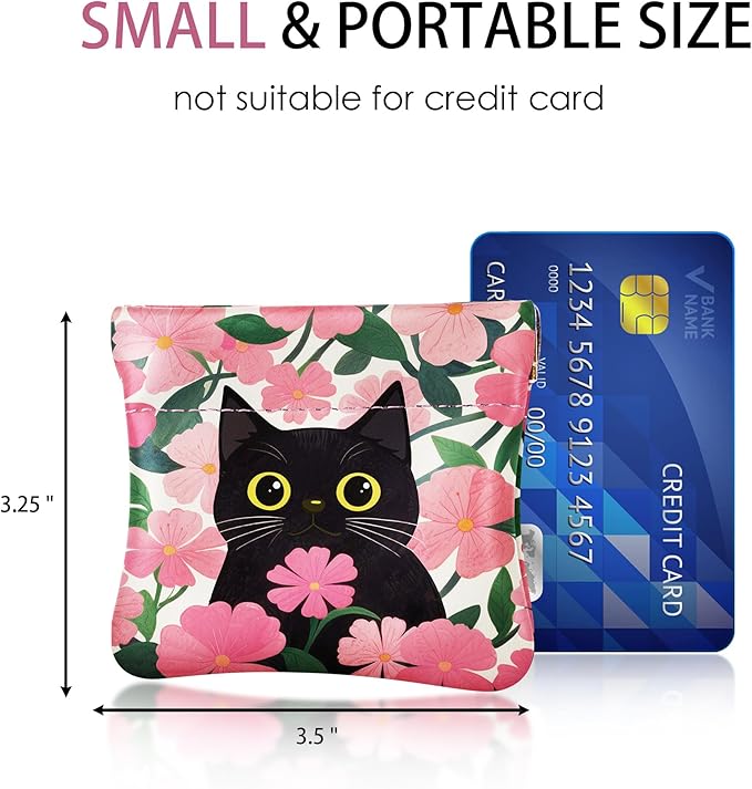 Travelambo Leather Squeeze Coin Purse Pouch Change Holder For Men & Women