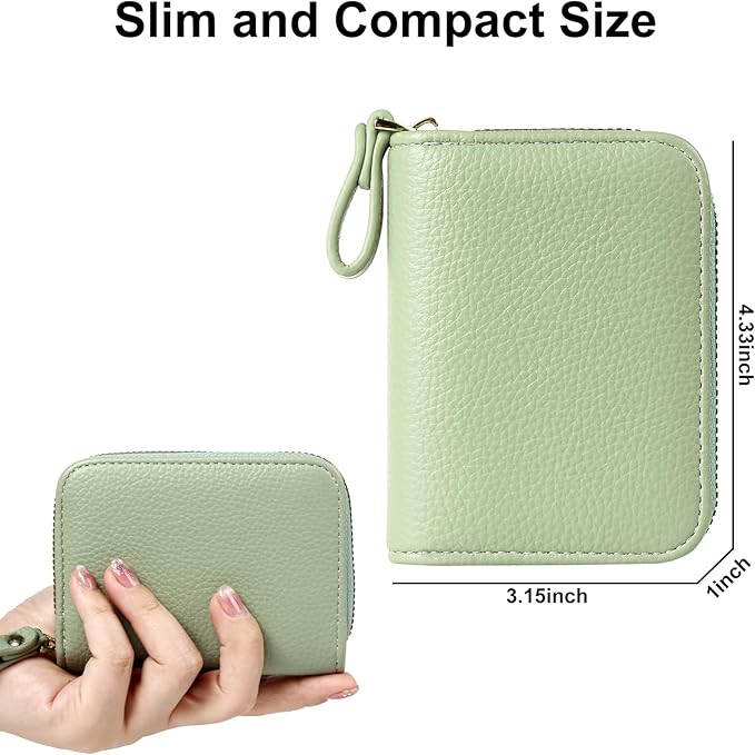 EcoVision Credit Card Holder RFID Card Case Wallet, Small Accordion Zipper Card Case Holder, Card Organizer Case for Women Men