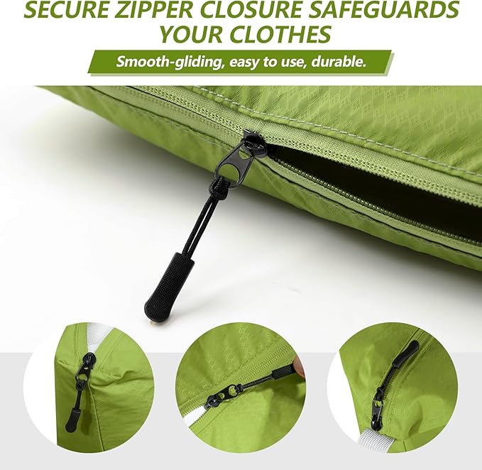 MissBoy Travel Laundry Bag with Zipper, Odor-Isolating & Splash-proof Dirty Clothes Organizer for Suitcase, Lightweight Foldable Wet Dry Bag for Gym, Camping, and Swimming