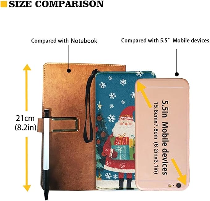 Bulopur Santa Claus Wristlet Wallet for Women Christmas Slim Thin RFID Blocking Credit Card Wallets Long Bifold PU Leather Card Holder Organizer Clutch Billfold with Zipper Ladies Girls Gift