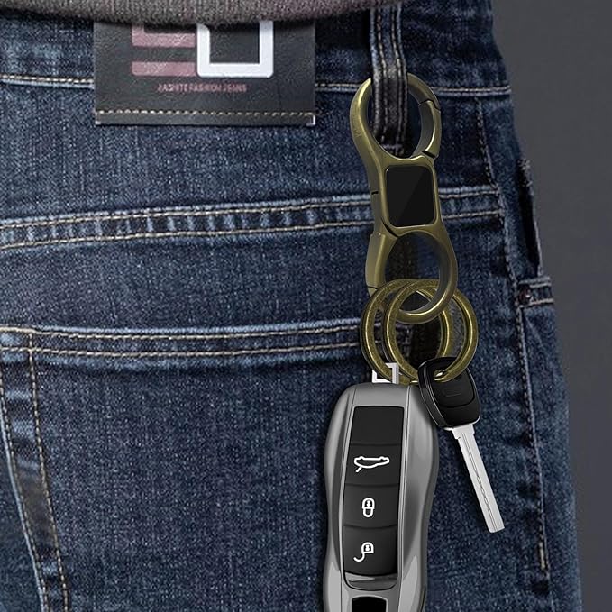 Key Chain Quick Release Spring 2 Pack with 4 Key Rings Heavy Duty Keychain Organizer for Men and Women