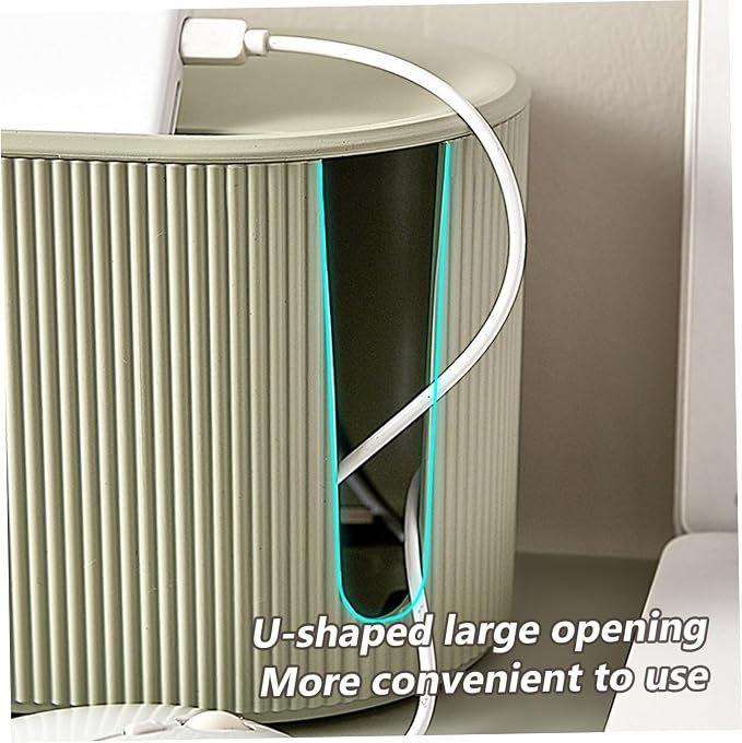Cable Management Box with Lid & Slot Cord Management Box with Breathable Hole Non Slip Cable Organizer to Hide Cords and Power Strip for Home Office Desk TV Computer