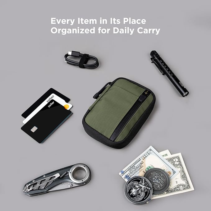 ALPAKA HUB Pouch V2 EDC Organizer for Cables, Cards, Coins, RFID Blocking Small Tool Bag for Everyday Carry and Travel