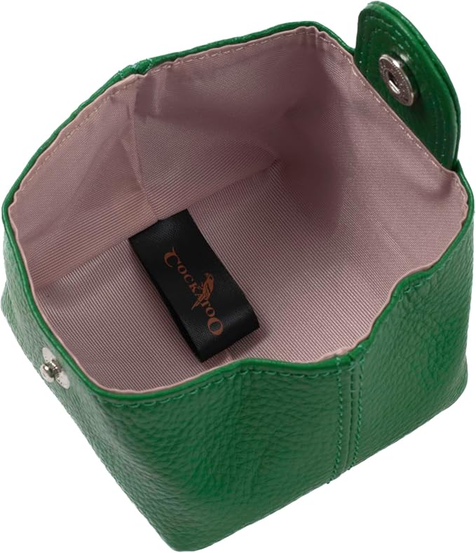 Cockatoo Genuine Leather Coin Pouch Change Holder, Mini Snap Pocket Wallet for Men Women (Hills, Large)