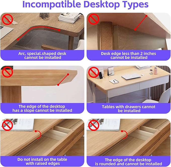Arm Rest for Desk, 90°Foldable Computer Wrist Rest Shelf with Sponge Padding, Clamp on Arm Support, Ergonomic Sturdy Desk Extender for Office & Home, Durable & Easy to Install (All Black)