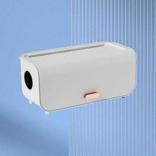 Cable Management Box, Minimalist Design, Safety Protection, Versatile Plastic Cable Storage Box for Adapters (White)