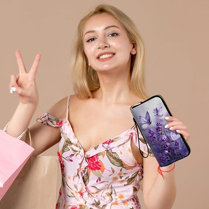 Wristlet Wallet for Women, RFID Blocking Phone Wallet, Large Capacity Zip Around Clutch, Fits iPhone 15 Pro Max, Travel Organizer Purse