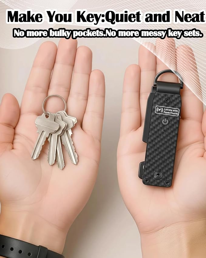 Air Keychain with GPS Tracker : Lightweight Compact Key Holder for Outdoor Use - Minimalist Metal Key Organizer