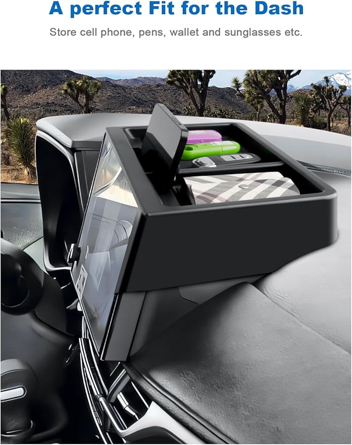 CDEFG Upgraded for 2025 2026 Toyota Sienna Dashboard Storage Tray, 12.3-Inch Behind-Screen Organizer for Toyota Sienna 2025 2026 Accessories Touchscreen Dash Organizer(Not for LE Trim 8-Inch)