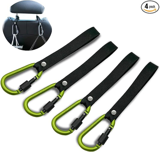 Headrest Hooks for Car - Backseat Hanger Hook for Your Purse, Bags, Umbrellas, Clothes, Water Bottle, Keys Interior Car Seat Organizer, Multi-Purpose Hanging Organizers/Storage Hooks (Green)