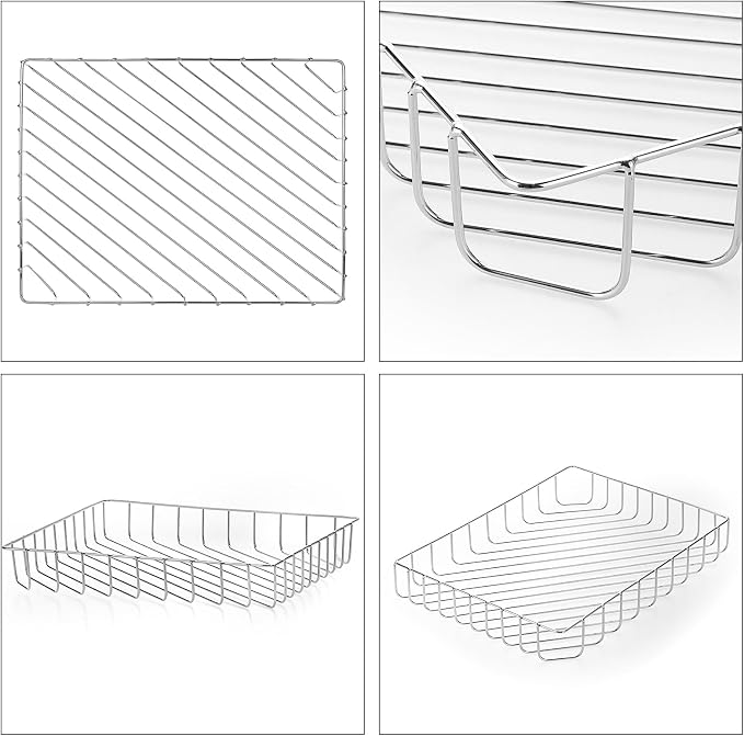 BTSKY Multipurpose A4 File Tray Wire Desk Tray Organizer Elegant Letter Size Desk Documents Tray Magazine Files Storage Basket Organizer Bin for Office Cosmetics Bathroom (Silver)