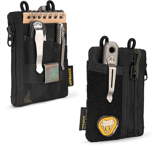 VIPERADE VE18-S Small EDC Pouch, Mini EDC Pocket Organizer for Men, EDC Pocket Organizer, 3 Slots with 2 Zipper Pockets Multitool Pouch