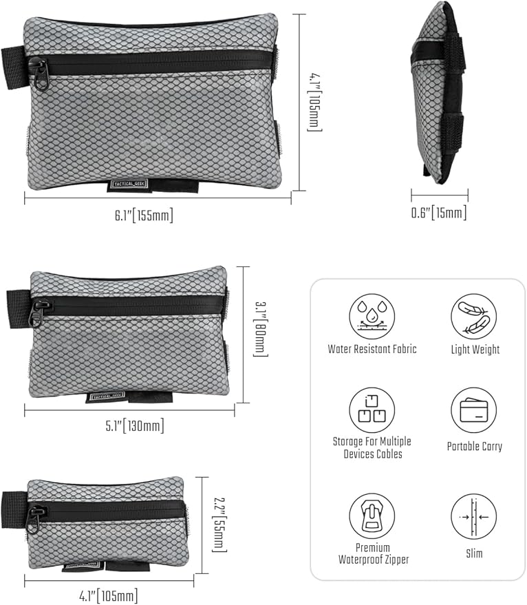 TACTICAL_GEEK Storage A5 EDC Storage Pouch Set, Multi-Purpose Molle EDC Gadget Pouch, Multi-Functional Utility Small Tool Pocket,Luggage Organiser Divider Small Pouch Organizer for Daily Carry(Black)