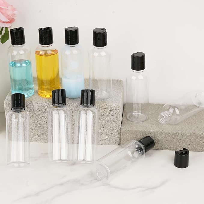 10 Pack 3.4 oz Travel Bottles for Toiletries TSA Approved Leak Proof Travel Size Containers Plastic Empty Shampoo Bottles with Labels Squeeze Bottle Toiletry Essentials Accessories(Clear)