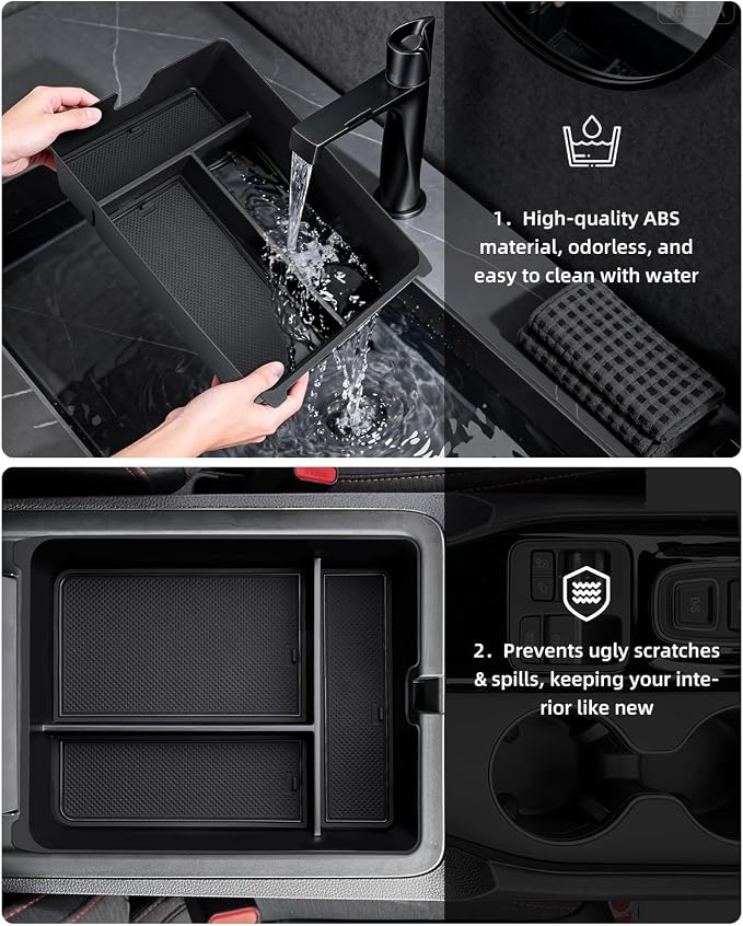 Center Console Organizer & Cup Holder for 2023-2025 Honda Pilot & 2026 Passport, 2023-2025 Honda Pilot/ 2026 Passport Interior Accessories 3-Piece Set