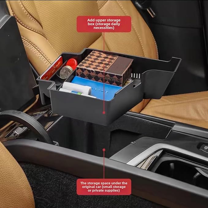 For Volvo Accessories Insert Armrest Tray Center Console Organizer, （2018-2026） xc60 （2015-2026） XC90 S90 S60 V60 V90 Middle Console Organizer Tray, Storage Box